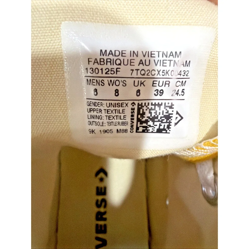 Converse Chuck Taylor All Star Yellow High Top Sneakers Women’s 8 - Picture 7 of 10